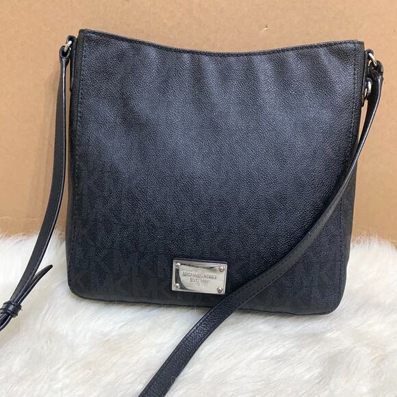 MICHAEL KORS Black Coated Canvas & Leather North South XBody Messenger Bag - Picture 16 of 16